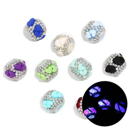 Fuzzy heart beads